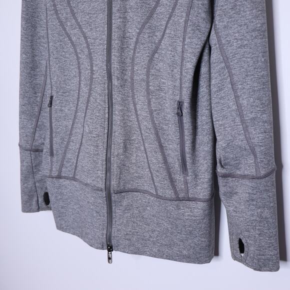 LULULEMON Stride Jacket II Heathered Slate Hooded Lightweight Active Women's 10 - Picture 3 of 12